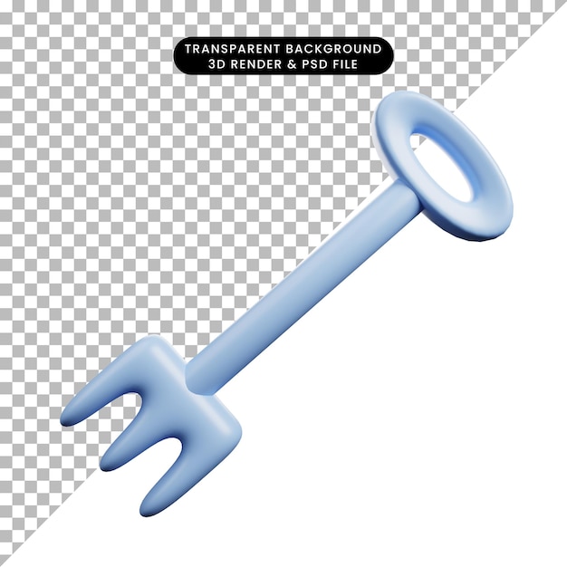 PSD ilustração 3d de objeto simples forcado