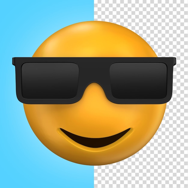 PSD ilustração 3d de óculos emoji