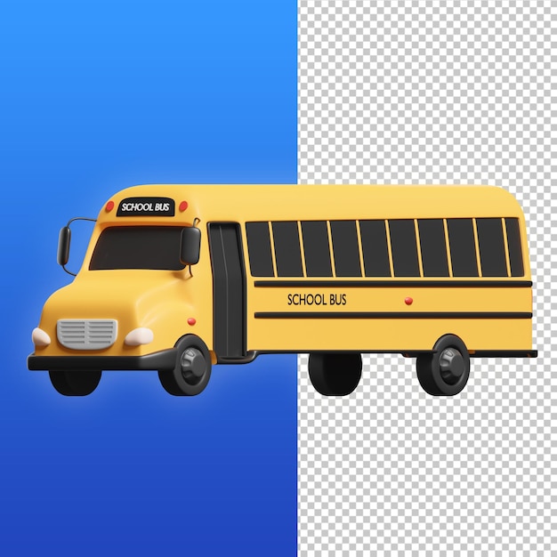 ilustração 3d de ônibus escolar