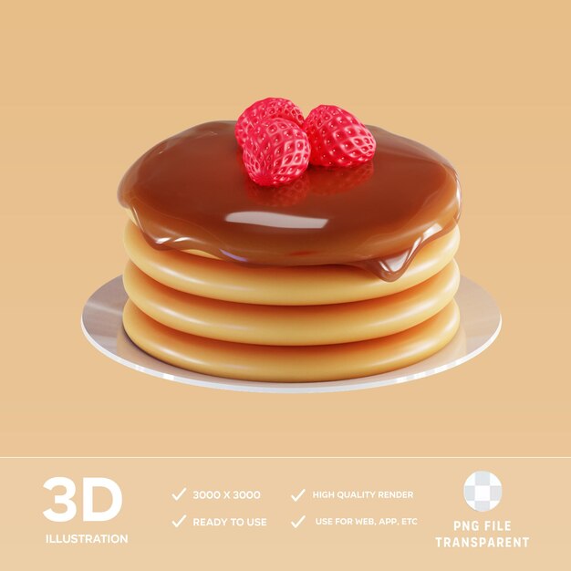 Ilustração 3D de panquecas PSD