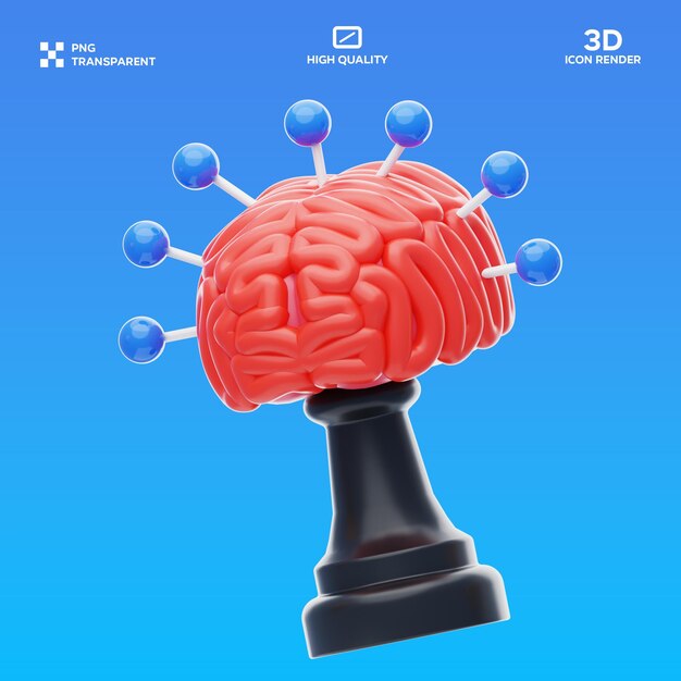 Ilustração 3D de Pensamento Estratégico PSD
