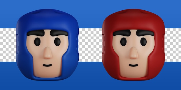 Ilustração 3d de pessoa com capacete de boxe renderização em 3d psd premium