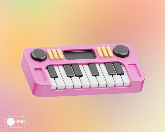 PSD ilustração 3d de piano