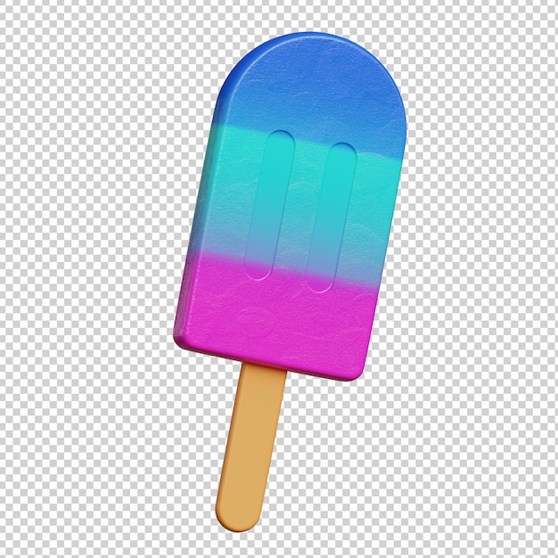 Ilustração 3d de picolé