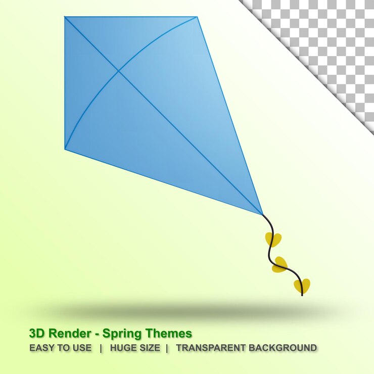 PSD ilustração 3d de pipa com fundo transparente
