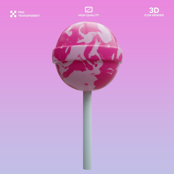 PSD ilustração 3d de pirulito psd