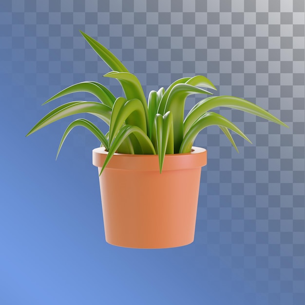 PSD ilustração 3d de planta em vaso