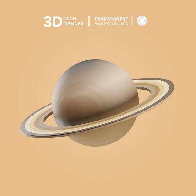 PSD ilustração 3d de psd saturn