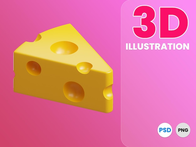 Ilustração 3d de queijo