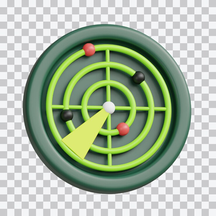 PSD ilustração 3d de radar