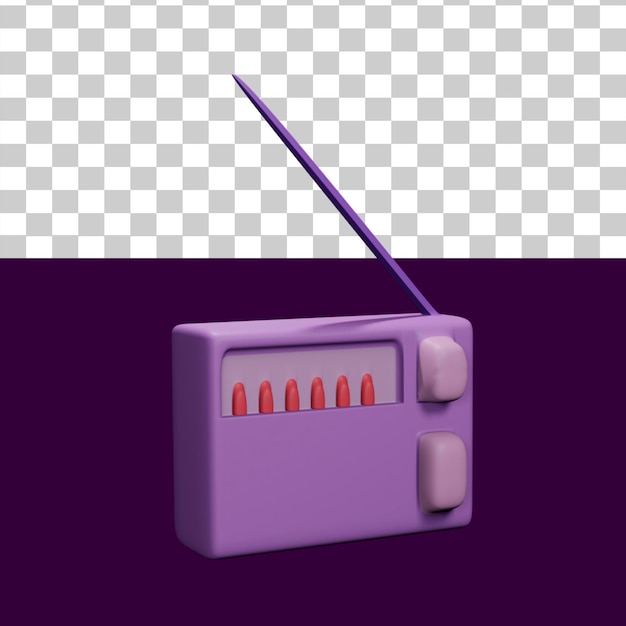 PSD ilustração 3d de rádio