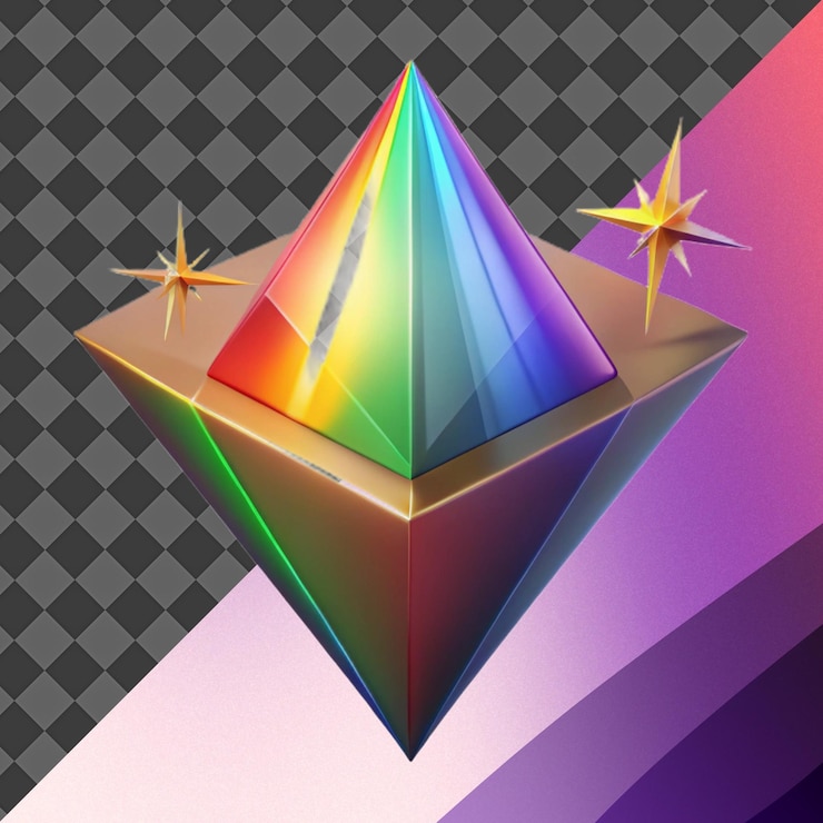 PSD ilustração 3d de rainbow prism