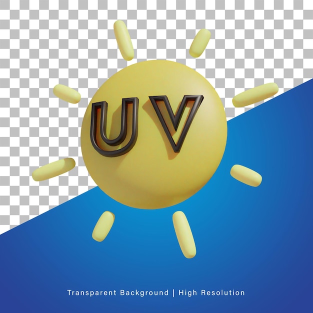 Ilustração 3D de raios ultravioleta