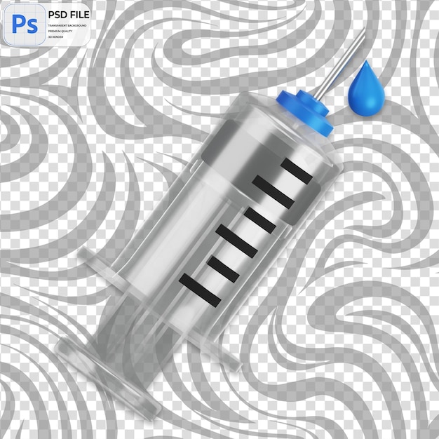 PSD ilustração 3d de renderização de seringa icon isolado png