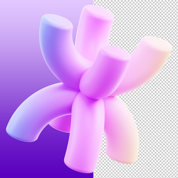 PSD ilustração 3d de resumo de coral