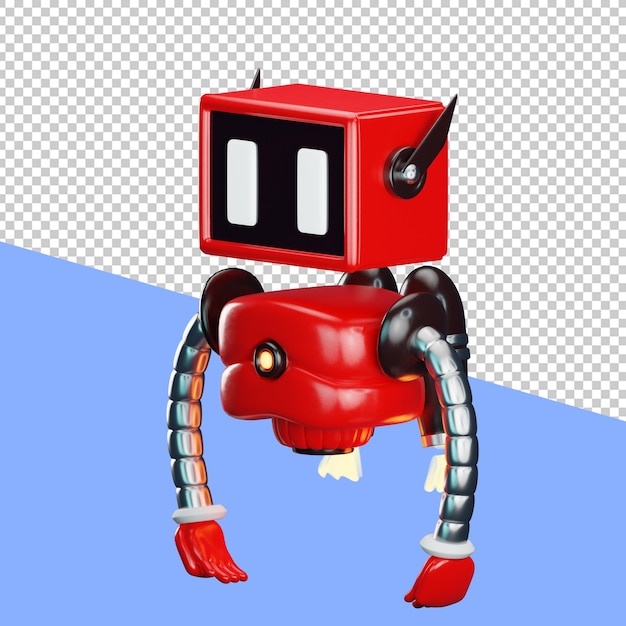 PSD ilustração 3d de robôs fofos