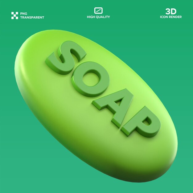 Ilustração 3D de sabão PSD