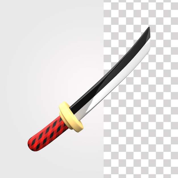 PSD ilustração 3d de samurai