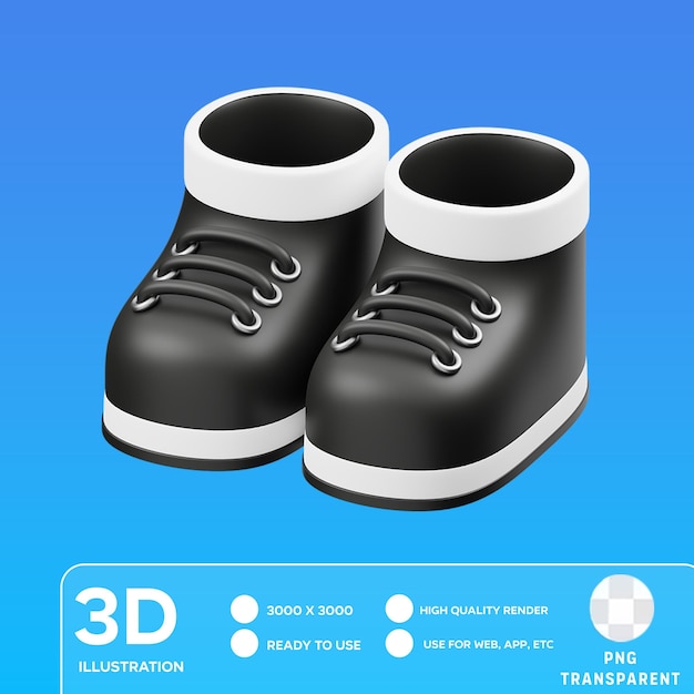 PSD ilustração 3d de sapatos psd