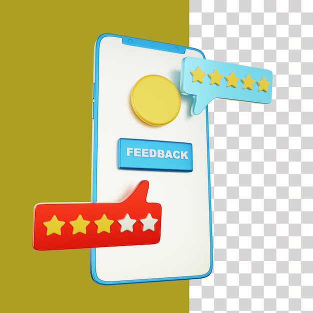 ilustração 3D de satisfação do cliente