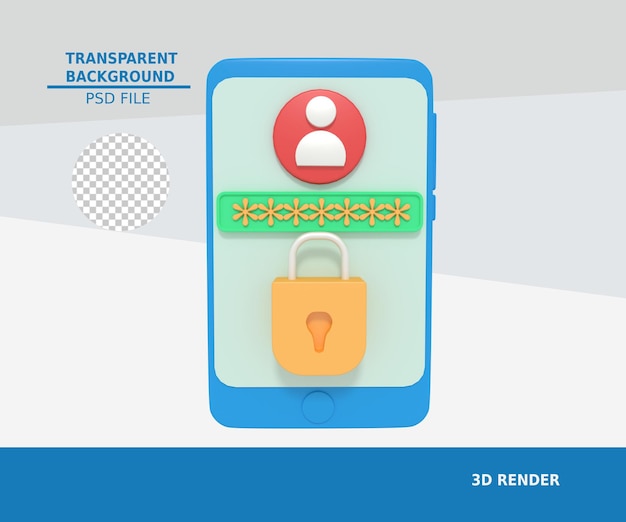 ilustração 3D de segurança do telefone