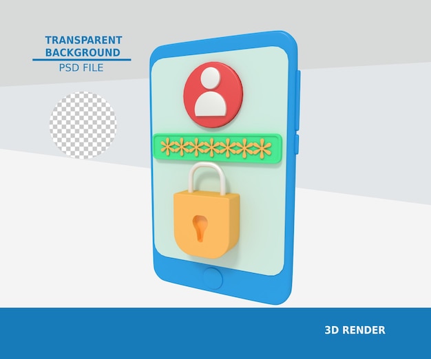 ilustração 3D de segurança do telefone