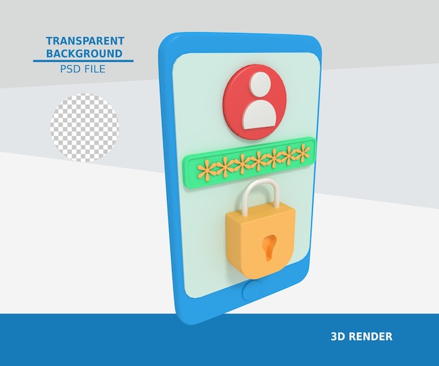 ilustração 3D de segurança do telefone