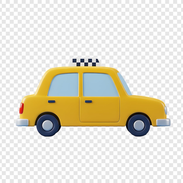 Ilustração 3D de táxi amarelo