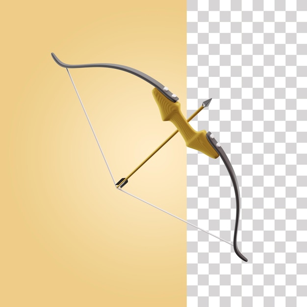 Ilustração 3d de tiro com arco