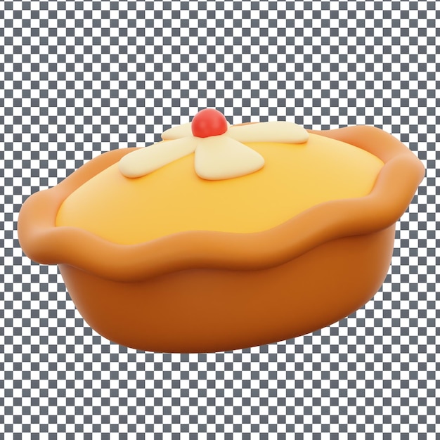 Ilustração 3D de torta de maçã