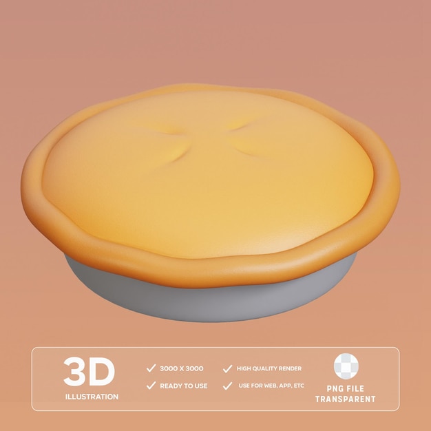 Ilustração 3D de torta