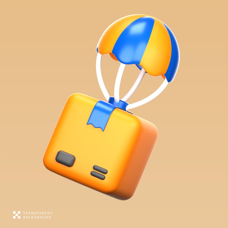 PSD ilustração 3d de transporte aéreo psd