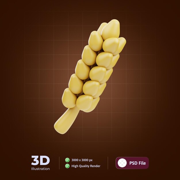 Ilustração 3d de trigo