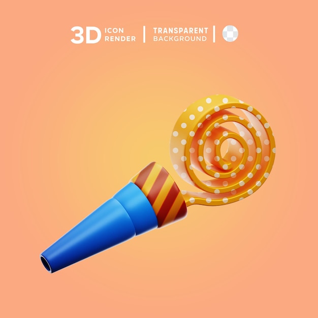 PSD ilustração 3d de trombeta