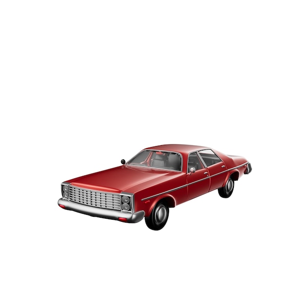 PSD ilustração 3d de um carro antigo