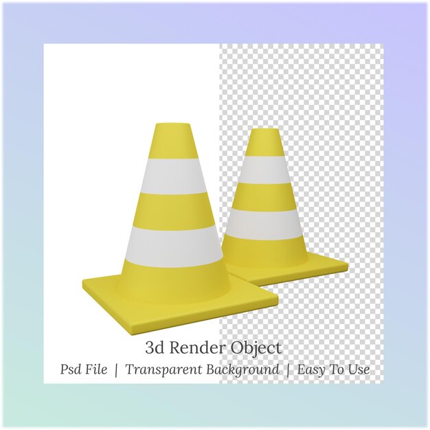 Ilustração 3d de um cone para as necessidades do dia do trabalho