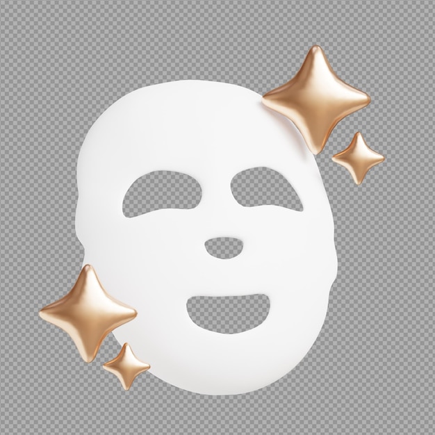 PSD ilustração 3d de um kit de máscara facial de beleza em fundo transparente
