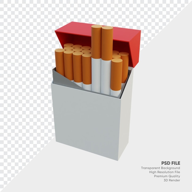 Ilustração 3D de um maço de cigarro