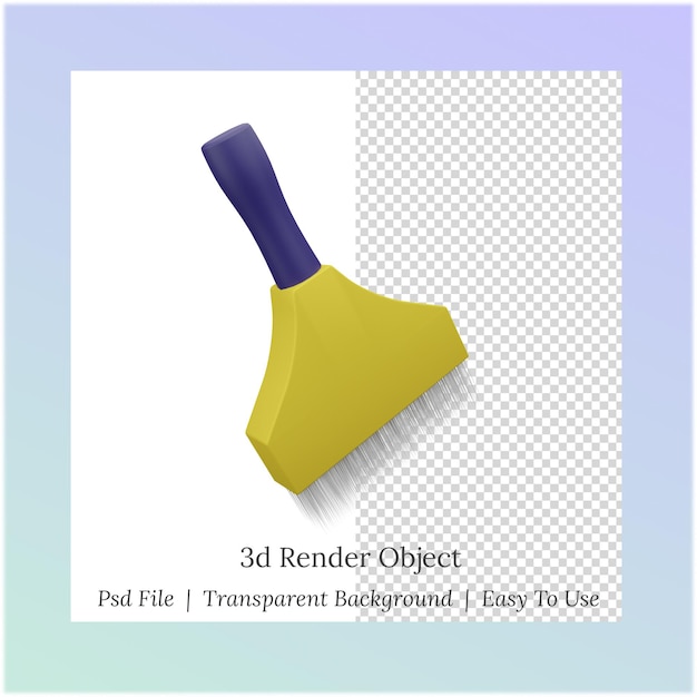 PSD ilustração 3d de um pincel para as necessidades do dia do trabalho