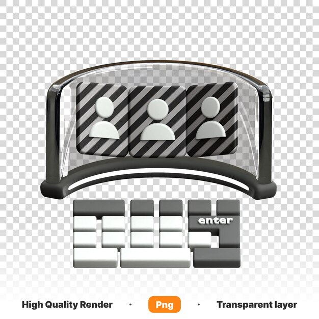 PSD ilustração 3d de um salão de tela de cinema com pessoas assistindo a um filme em fundo transparente