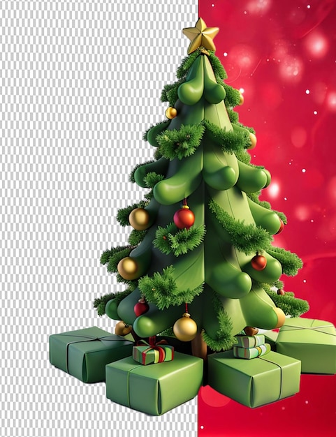 PSD ilustração 3d de uma árvore de natal