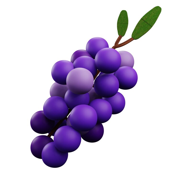 PSD ilustração 3d de uva com fundo transparente