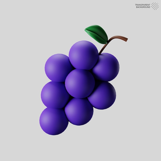 Ilustração 3D de uvas