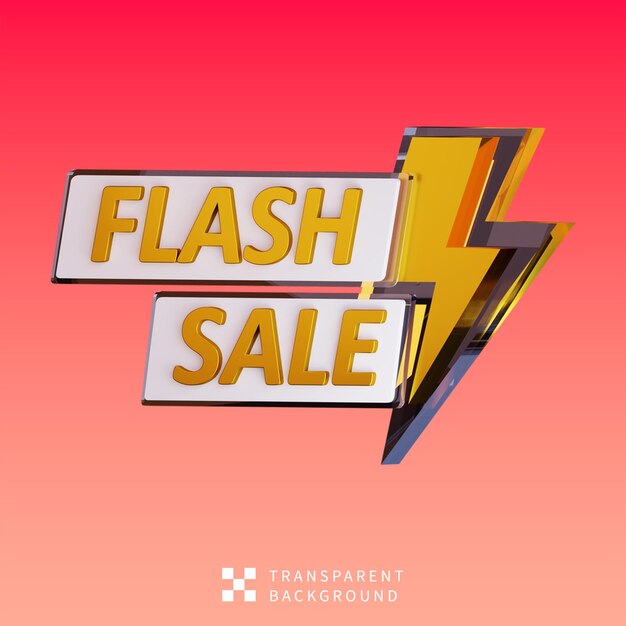 Ilustração 3D de venda flash PSD