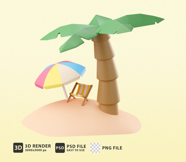 ilustração 3D de verão