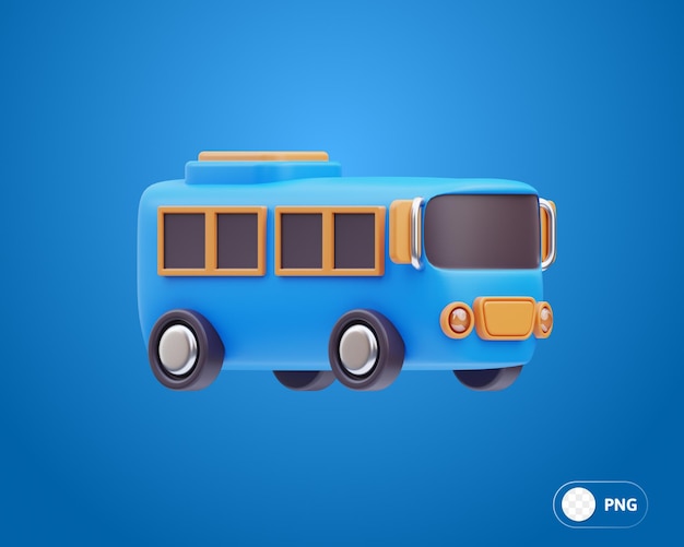 Ilustração 3d de viagem de ônibus