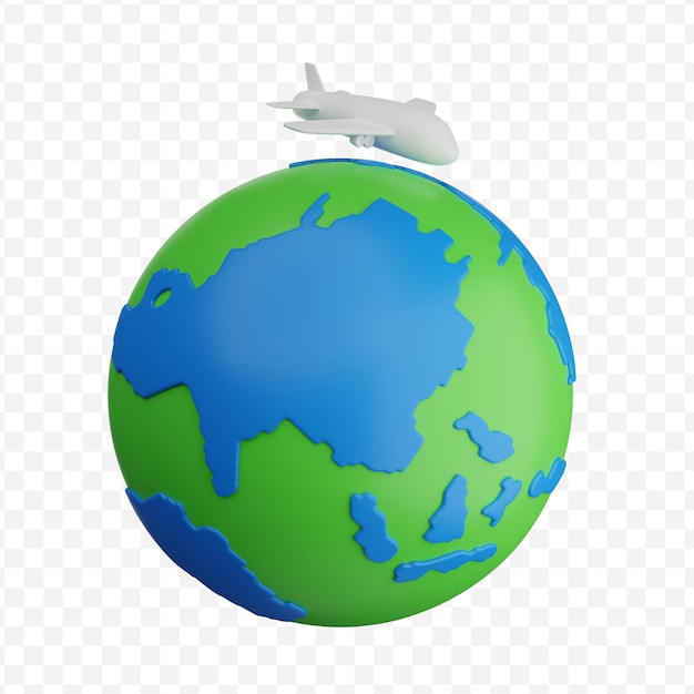 Ilustração 3d de voo de viagem