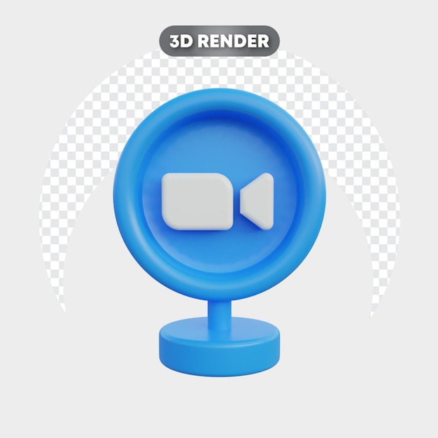 PSD ilustração 3d de zoom isolado de mídia social