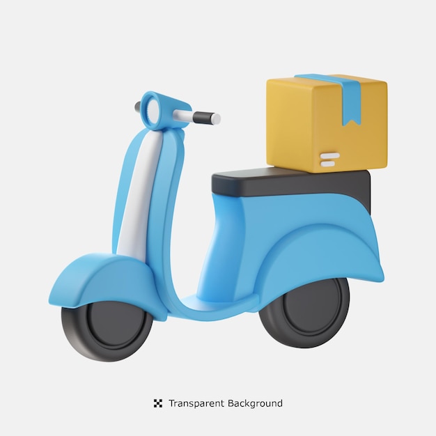 Ilustração 3d delivery scooter