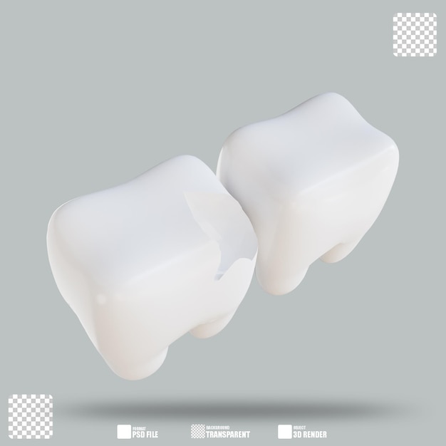 Ilustração 3d dente 3